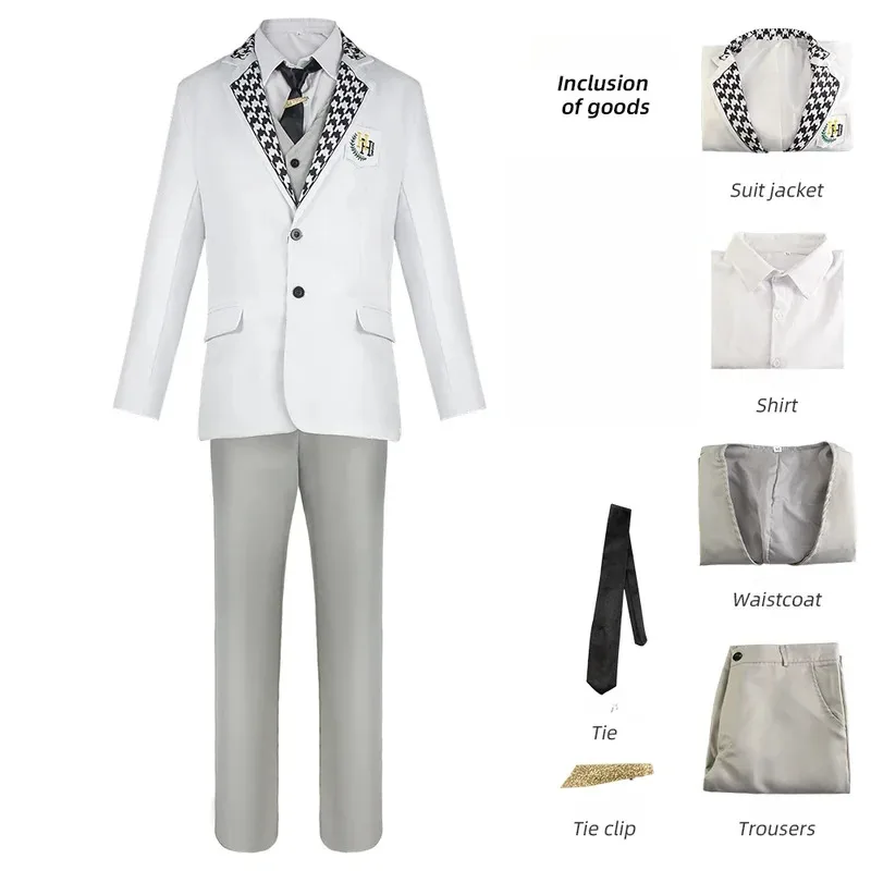 Pakaian Cosplay Mikage Reo Nagi Anime Blue Lock Seragam Sekolah DK Tinggi Setelan Celana Bordir Kostum Set Lengkapx;8's,6;