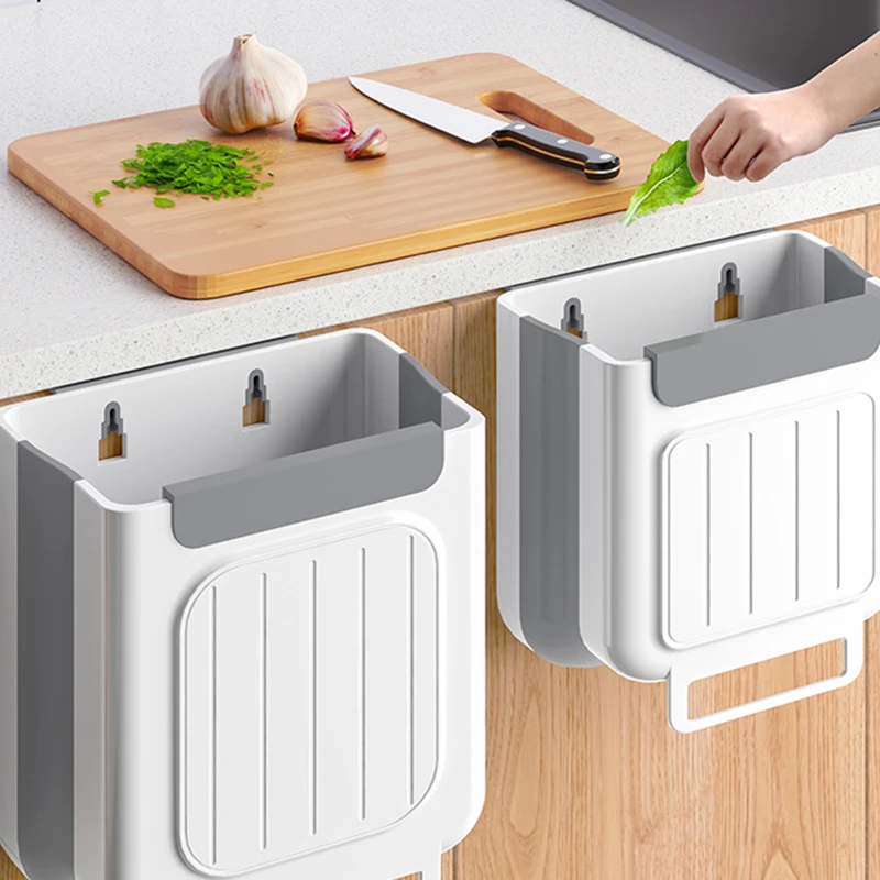 Sparen Sie Platz, Papierkorb, Mülleimer, Papierkorb, Küche, separater Mülleimer, großer hängender Lebensmittelabfall, Hausgarten, langlebig, verdickt