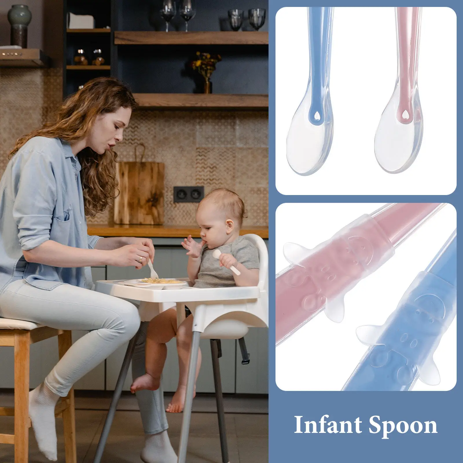 

Набор из 4 силиконовых ложек для кормления младенцев: мягкие, гибкие, для прикорма, молока, пюре, рисовой каши, для обучения самостоятельному приему пищи