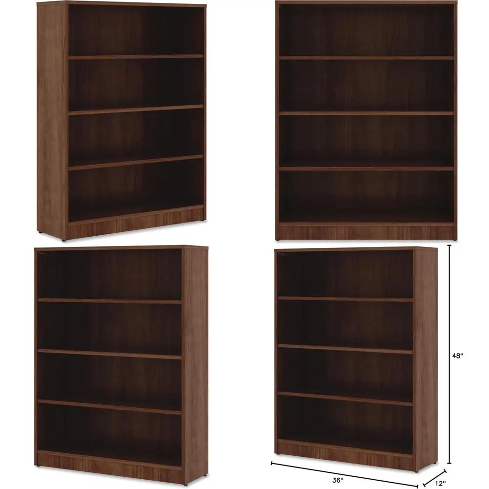 رف كتب مصفح بطول 48 بوصة من خشب الجوز، بعرض 36 بوصة وعمق 12 بوصة