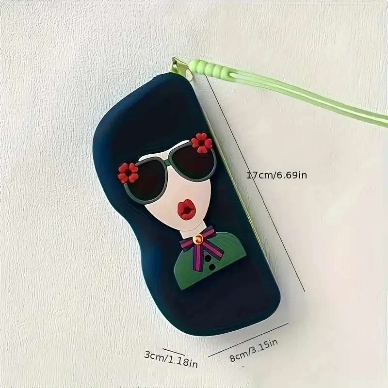 1 A Stylish Glasses Storage Box, Portable and Shockproof, With Hanging Handle, Collapsible Glasses, Makeup Accessories