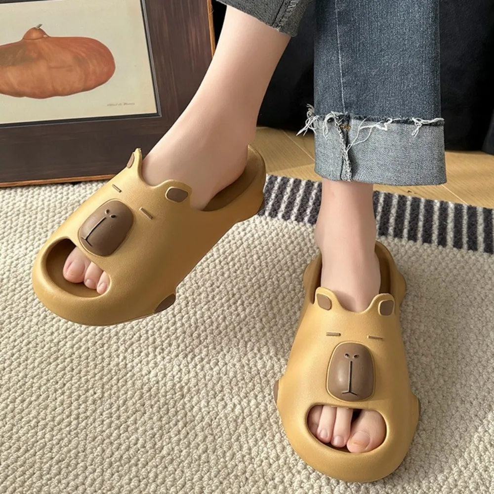 

Kawaii Cute Capybara Slipper Thick-soled Anti-slip Indoor Sandals Soft Thickened Thick Sole Slipper Summer