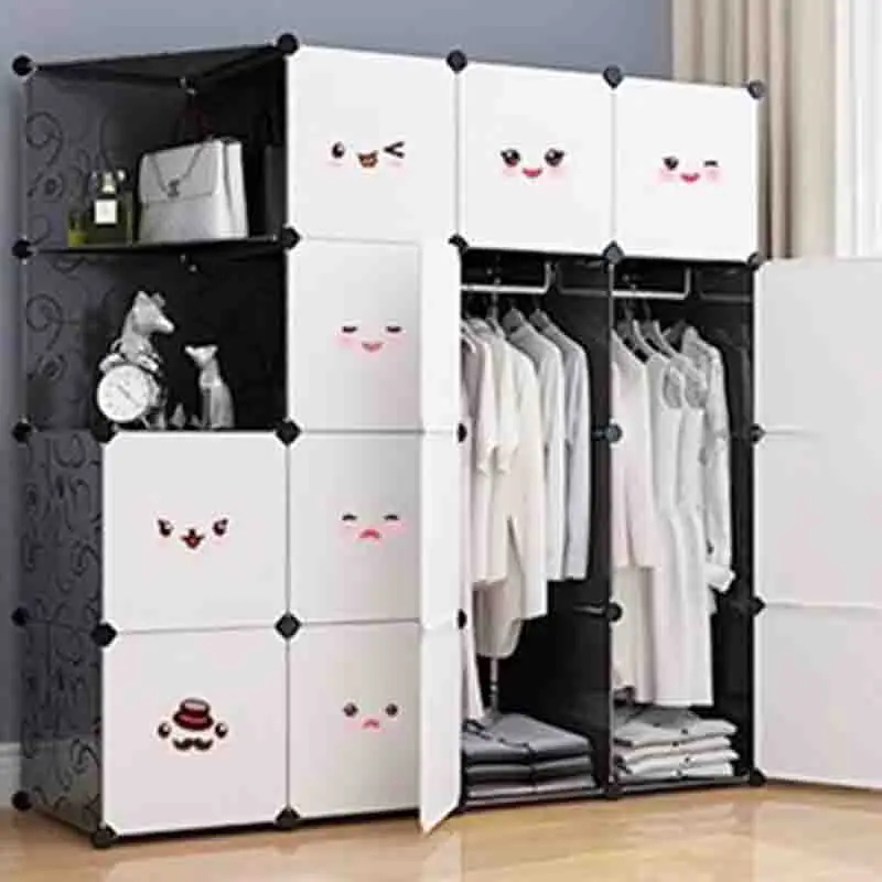 Portable Plastic Closet Space Saving Space Saving Nightstands Simple Partitions Wardrobe Organizer Ropero Lounge Suite Furniture