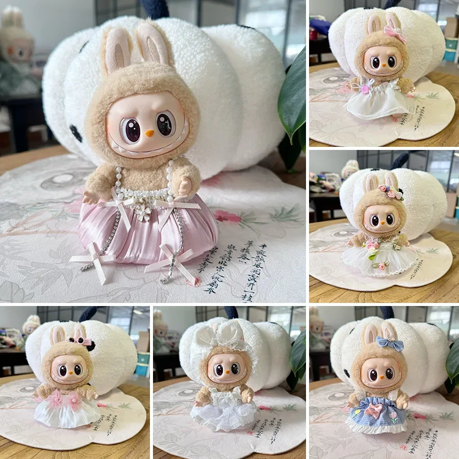 Labubu Clothes Outfit Accessories Dress Set for 17cm Labubu V2 Cute Doll Clothing Doll Accessories Kid Toy