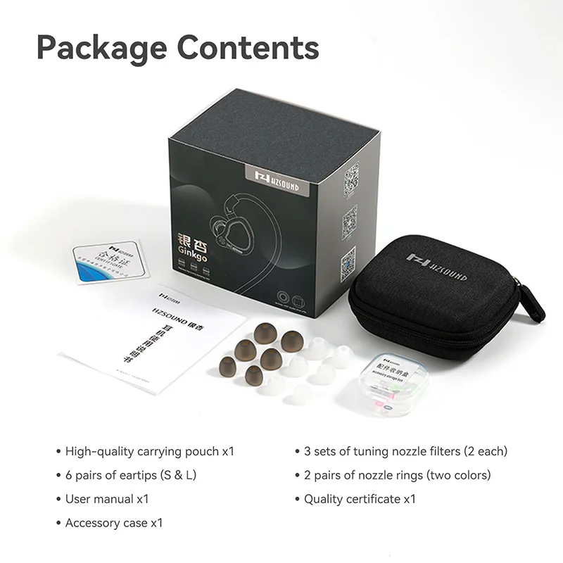 Hzsound Ginkgo 1DD + 1PZT HiFi سماعات داخل الأذن قابلة للتبديل ضبط الفوهات رصد سماعات لعبة الرياضة سماعات 2PIN كابل