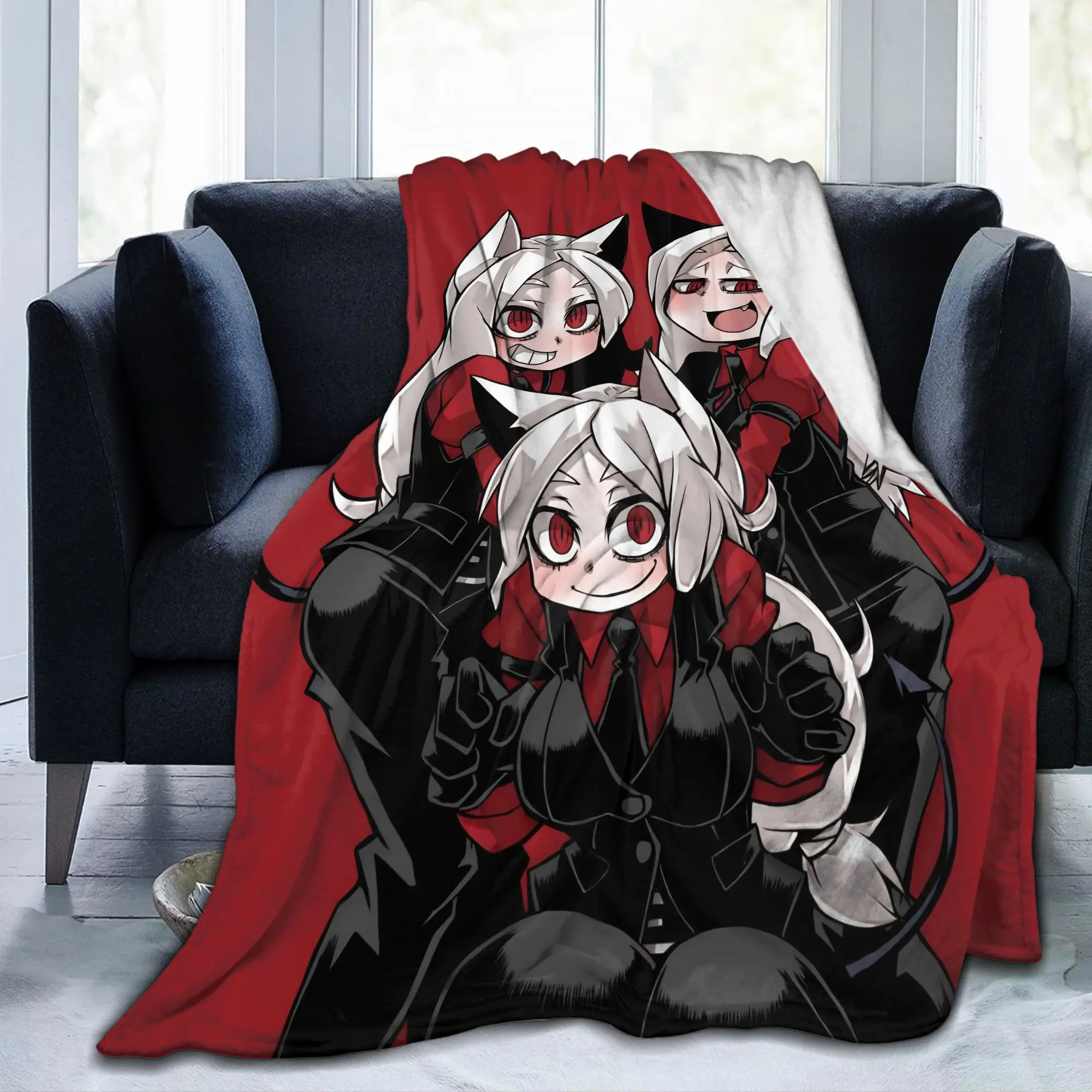Helltakers Lucifers Cerberus Game Awesome Blanket Flannel Anime Warm Throw Blanket for Home Couch Outdoor Multifunction
