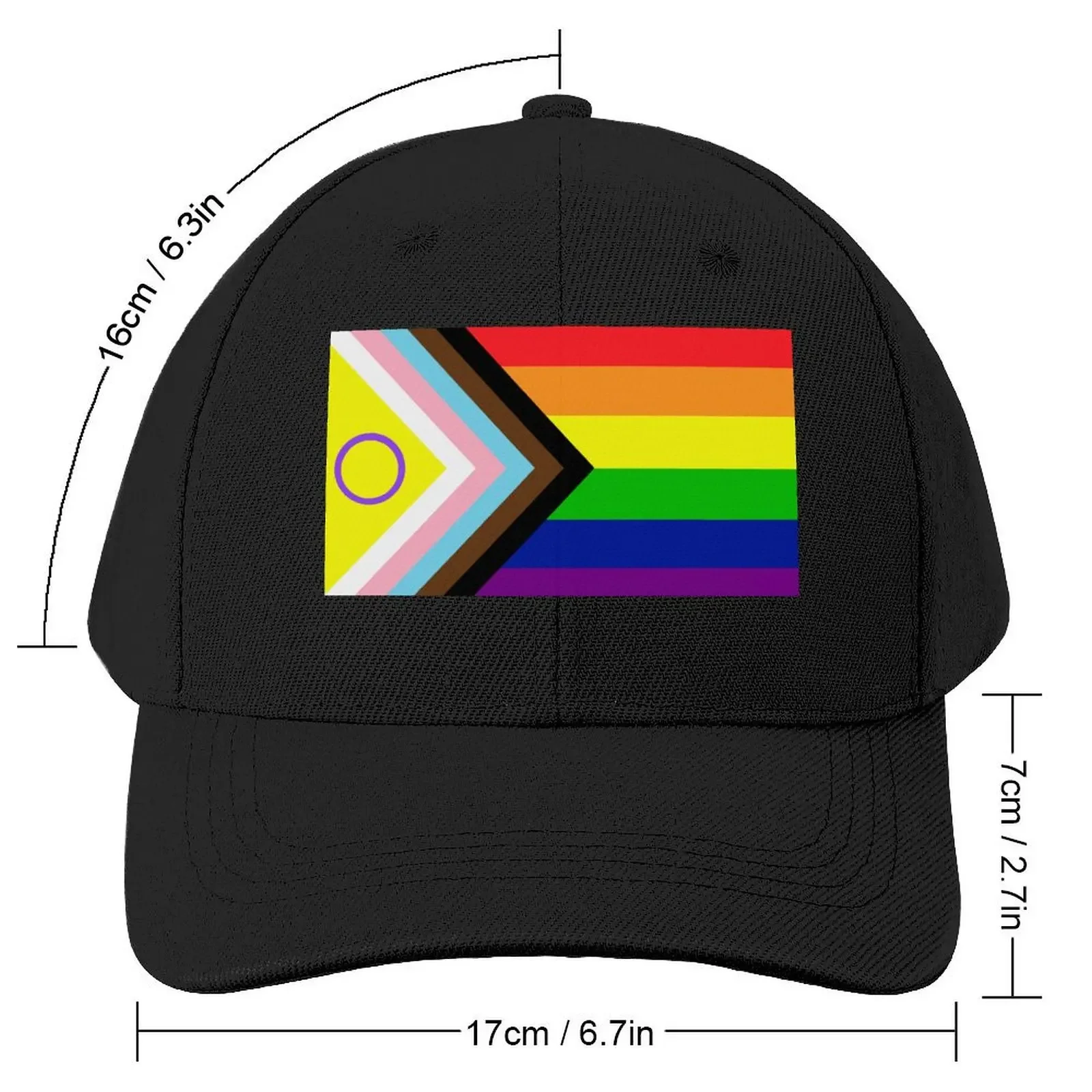 2021 Intersex-Inclusive Progress Pride Flag Baseball Cap Sun Cap Bobble Hat Women's Hats For The Sun Men's