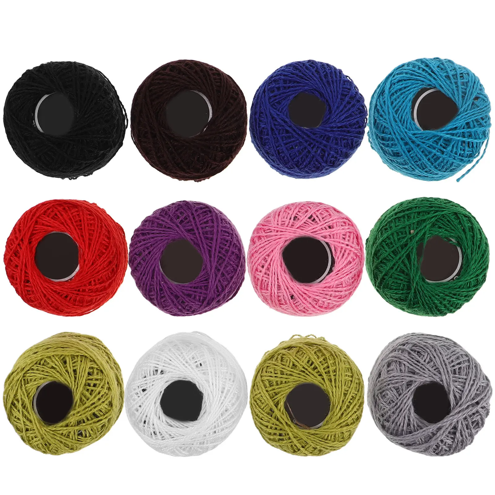 다양한 밝은 색상의 면사 12개 세트. 자수, 십자수, - Embroidery Bracelet 리뷰 및 가격