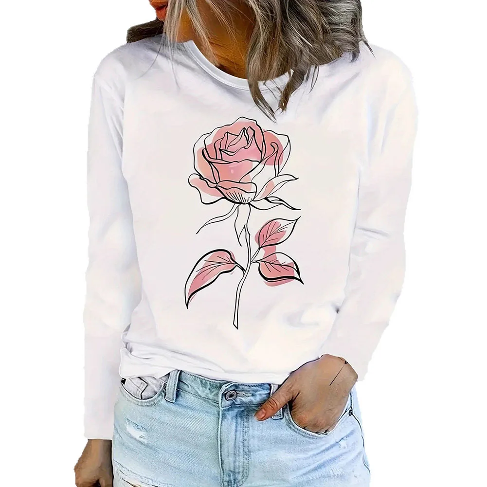 

Floral Printed O Neck Long Sleeve Casual Tops for Women Appropriate for Daily and Party Use During Spring and Autumn Season