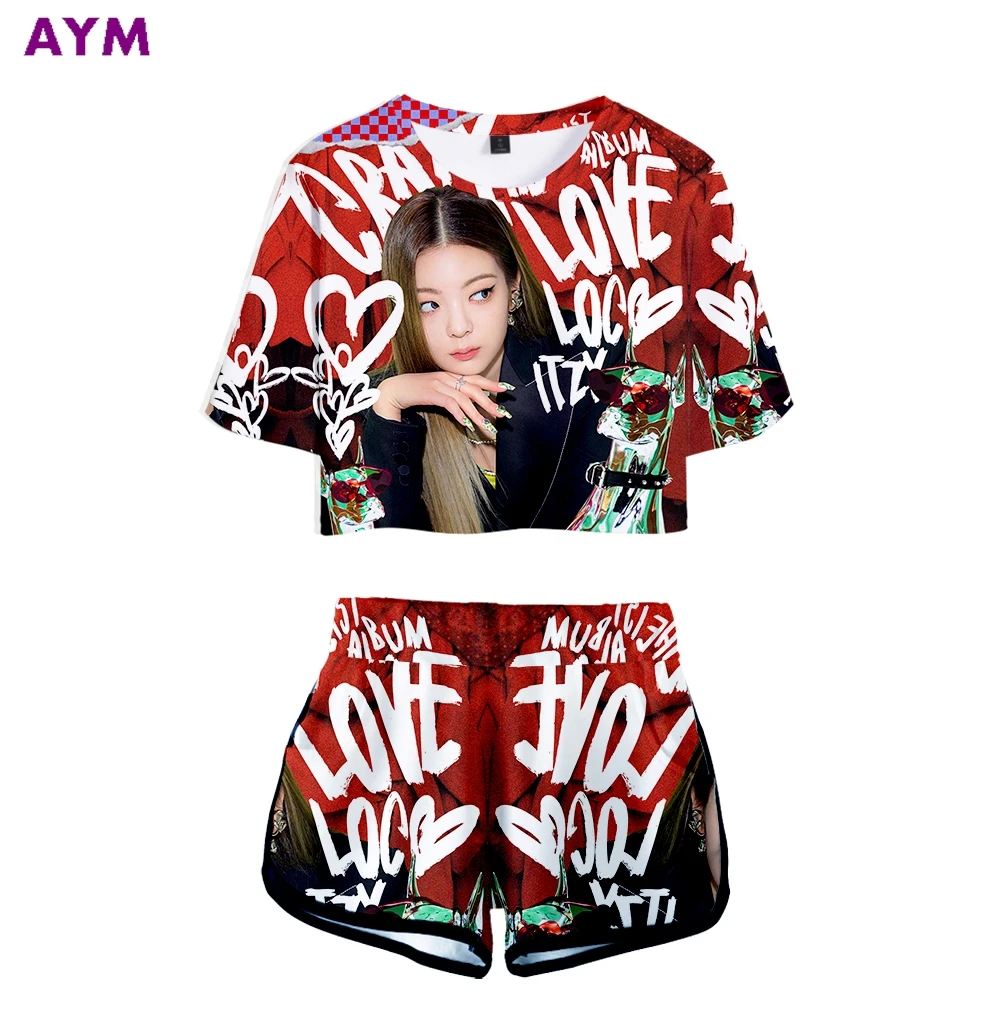 NEW 2024 ITZY Tracksuits ITZY Crazy In Love Sportsuits Women Set Two Piece Set Kawaii Girl Women  Kpop Y2K Women Clothing