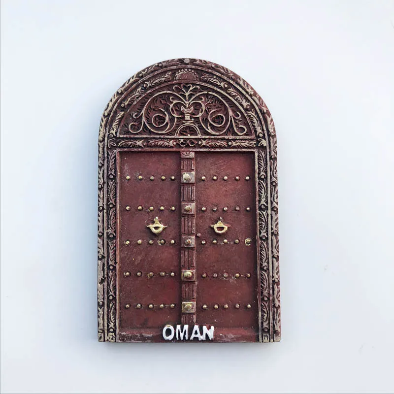 Fridge Magnet Oman Wooden Door Creative Resin Decoration Crafts Tourism Souvenir Message Sticker