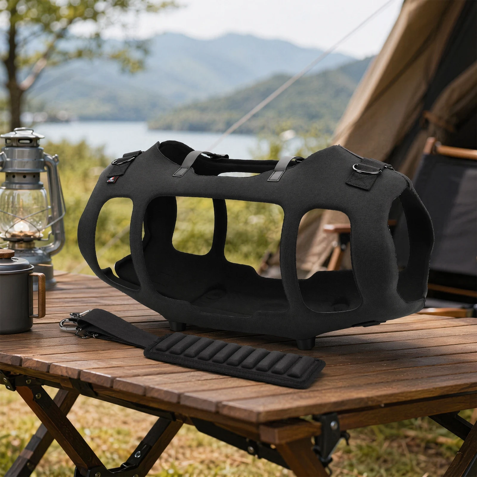 For Boombox4 Portable Sound Box Frame Shell with Adjustable Shoulder Strap & Pad Anti-Scratch for Camping Hiking Cycling