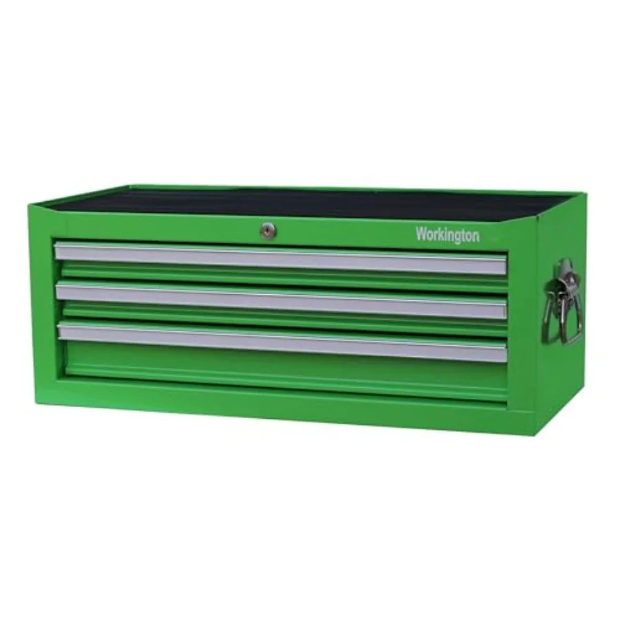 

Промышленный переносной металлический инструментальный ящик с 3 выдвижными ящиками, 26 дюймов, средний размер, с направляющими на шарикоподшипниках, стальной инструментальный шкаф