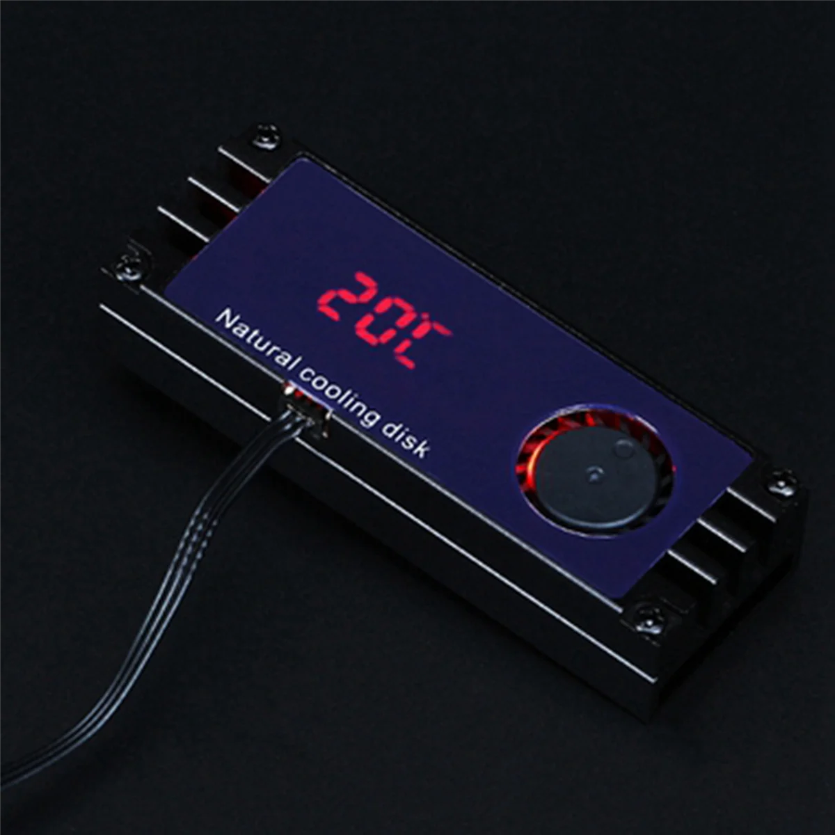 

4X M2 SSD Heatsink Cooler Temperature OLED Digital Display M.2 2280 NVME SSD Solid State Hard Disk Radiator Heat Black-A74Z