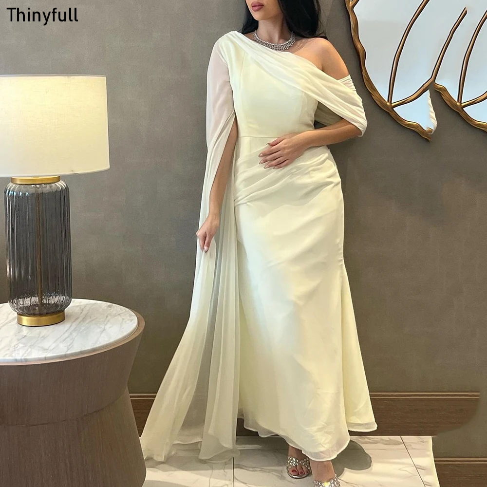 

Thinyfull 2023 Mermaid Prom Dresses One Shoulder Evening Party Events Dress Long Women Saudi Arabia Formal Occasion Gown