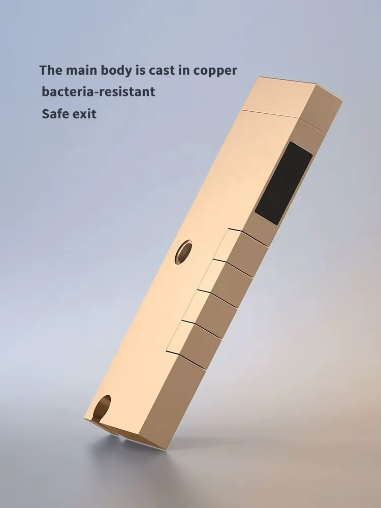 النحاس الحائط شاشة ديجيتال ضوء البيانو دش خلاط مجموعة ثرموستاتي الأمطار الحمام صنبور مع صمام السيراميك الأساسية #5