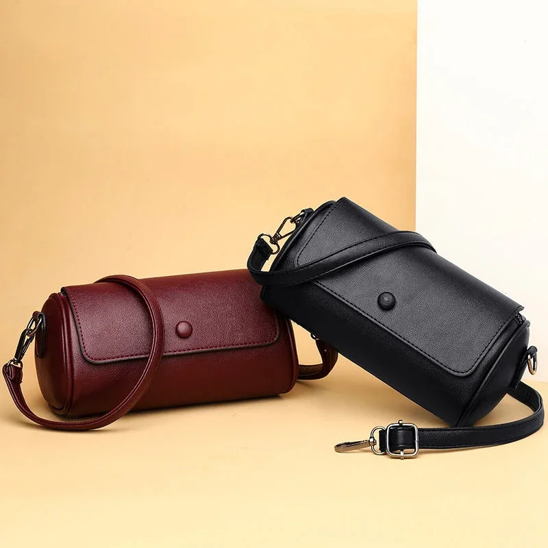 High Appearance Level High Quality Small Bag Women  New Fashion Cylinder Single Shoulder Crossbody Bag Boston Pillow Lady Bag