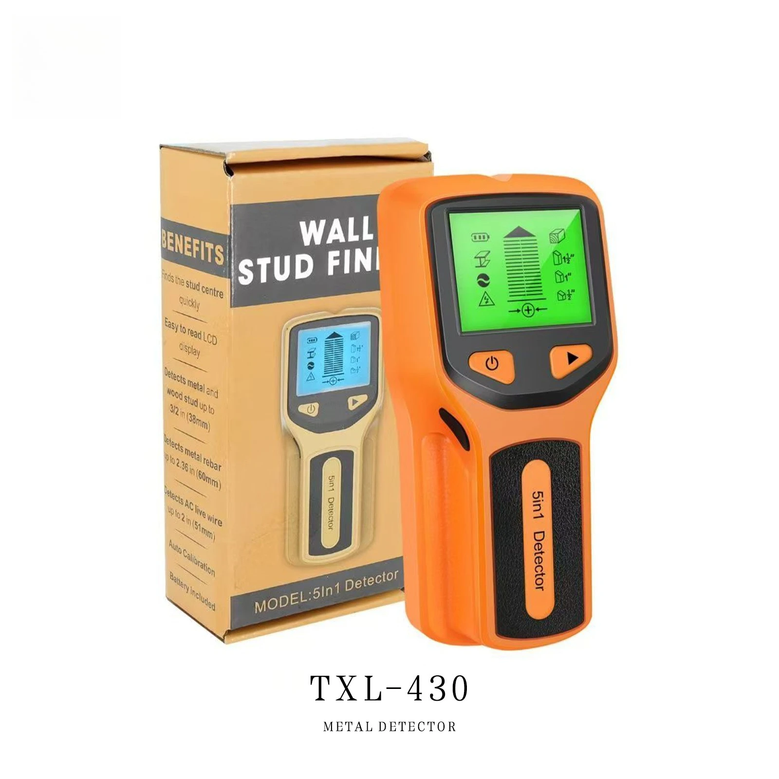 HW430 5 in 1 Wall Scanner Stud Finder Metal Detector Measuring Tool for Wall Detection