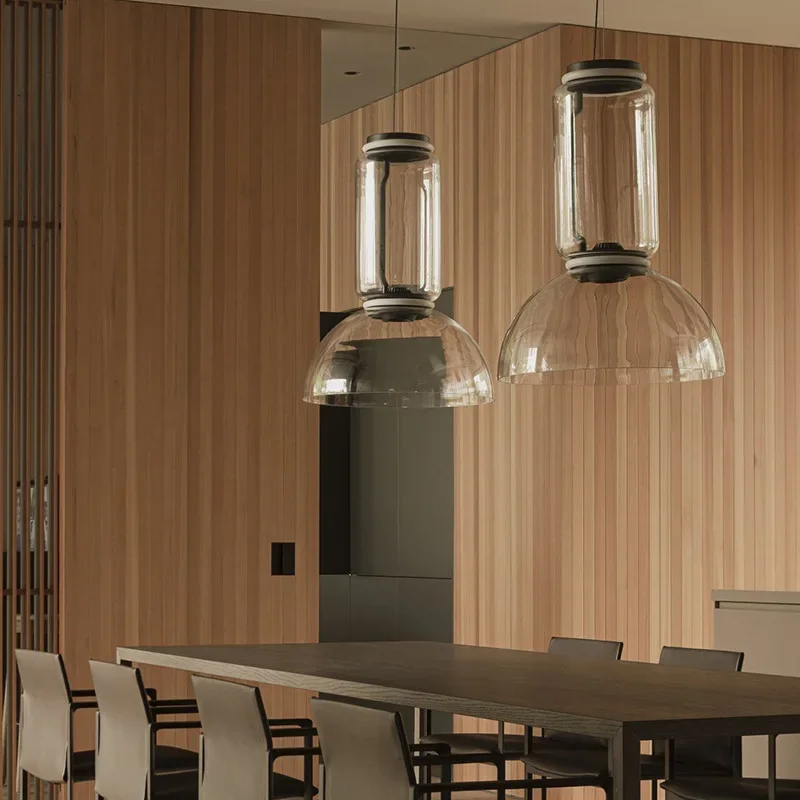 Nordic Transparent Glass LED Pendant Lighting Chandelier for Living Room Kitchen Dining Room Interior Decoration Lighting