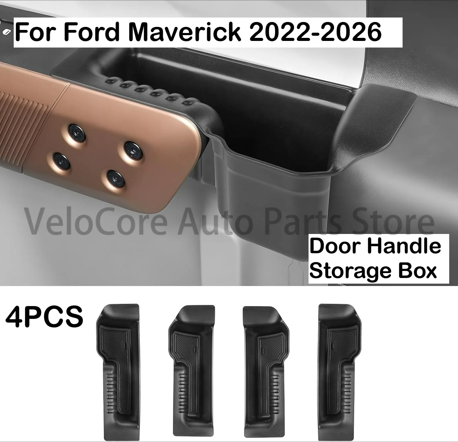 Durable 4PCS Door Handle Storage Box for Ford Maverick 2022-2026 - Anti-Slip & Scratch-Resistant, Interior Upgrade