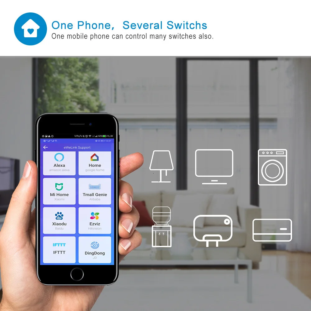 Imagem -06 - Controle Remoto ar Condicionado Interruptor Aquecedor de Água Temporizador sem Fio Wi-fi Tuya Ewelink App Interruptor Caldeira Inteligente Alexa Google Hom 20a