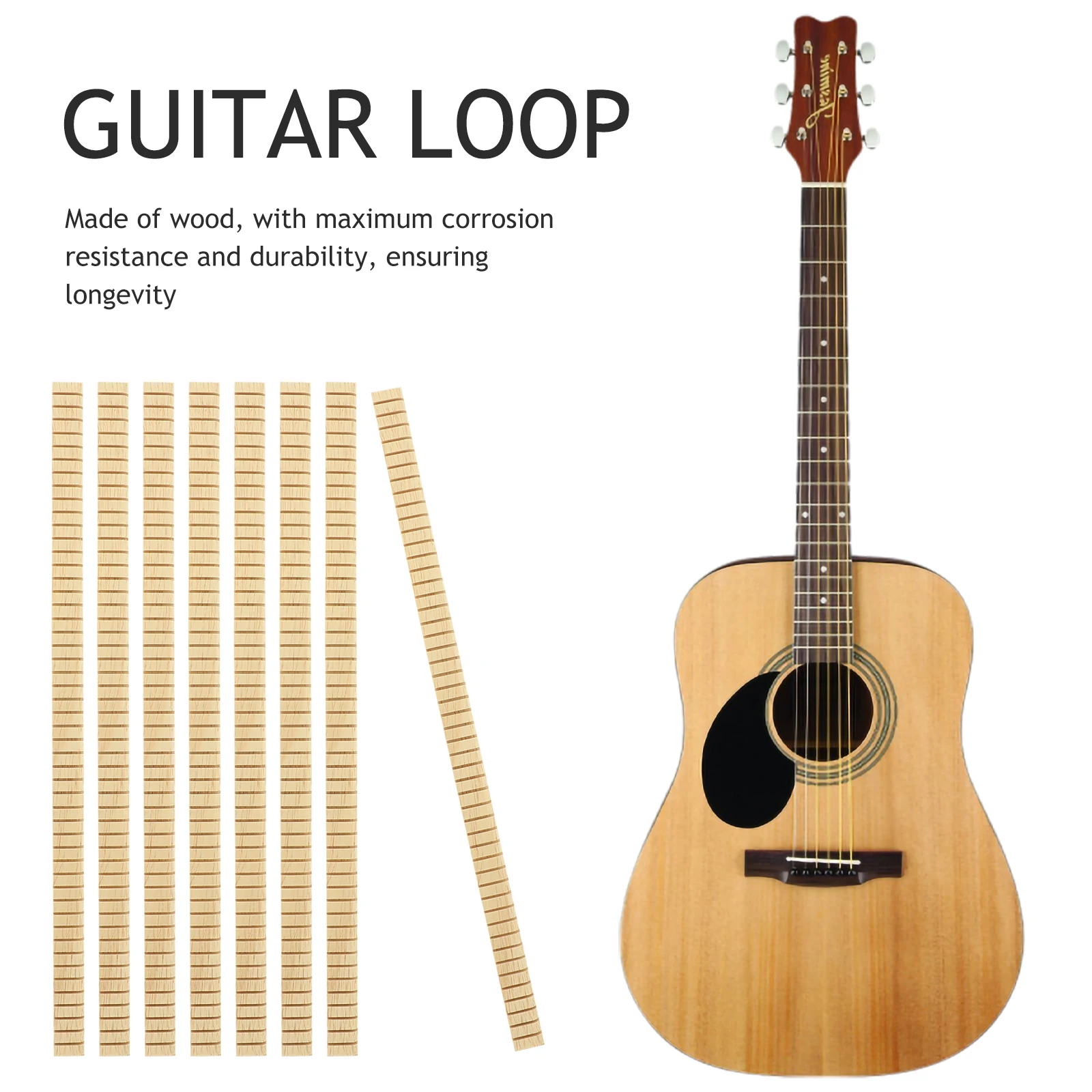 

8Pcs Guitar Inlay Strips Natural Wood Material for Body Decor Long-Lasting Texture Enhancement Luthier Repair Tools