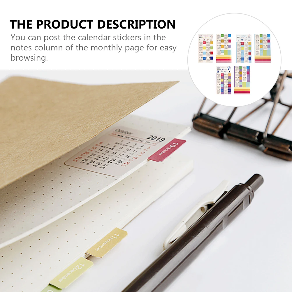 

18 Pcs Calendar Sticker Monthly Stickers Tabs Label Mini Adhesive Index Divider 2021