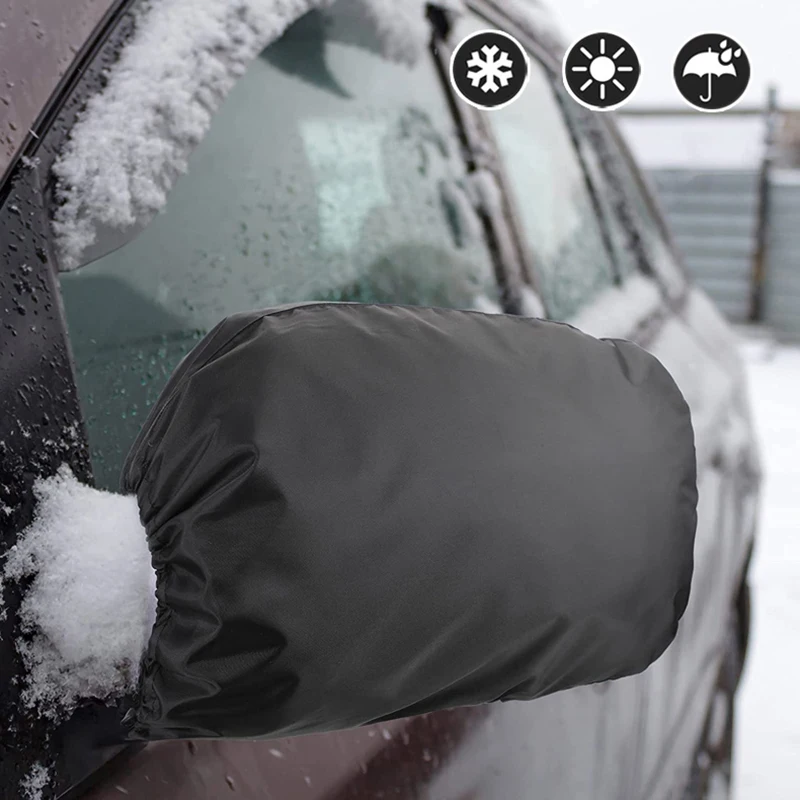 2PCS Car Rear View Side Mirror Auto Snow Cover Ice Winter Frost Guard Waterproof Side Mirror Caps Shell Case Cover Protection