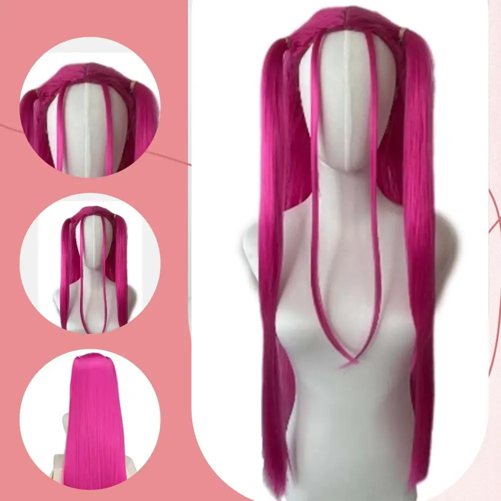 Für RUMI Kostüm Cosplay Perücke, lange lila Zopfperücken für Frauen Männer, Sänger Haar Halloween Cosplay Requisiten