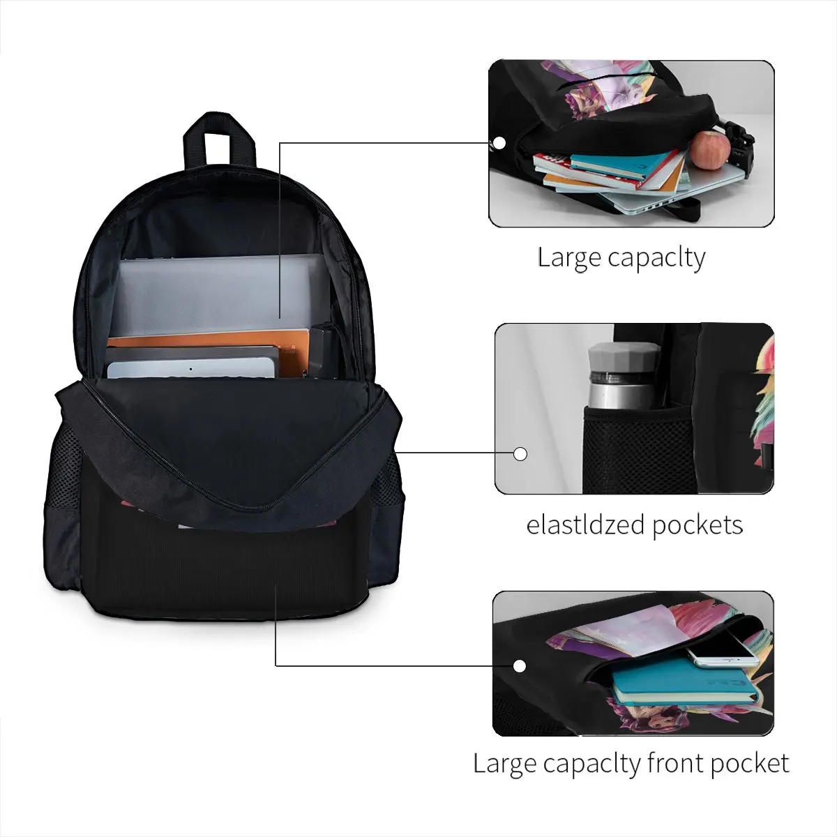 Unicorn Academy Sophia Wildstar Backpack Student BookBag Children School Bag Computer Shoulder Bags for Men Women