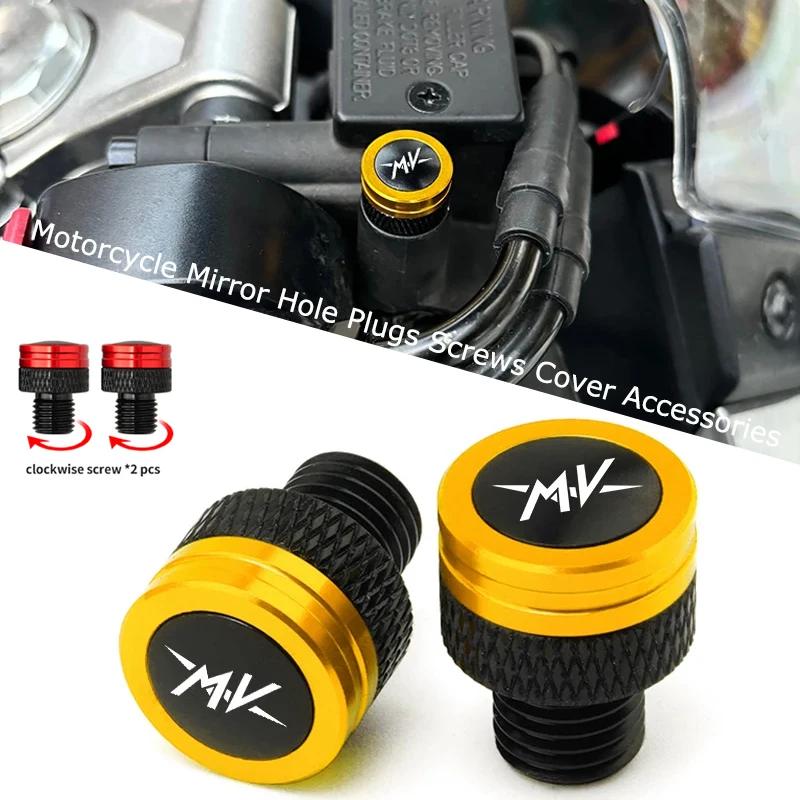 MV Motorcycle M10*1.25 Aluminum Screws Bolts Mirror Hole Plugs Cap For MV Agusta F3 675 800 Brutale 800 1000 Turismo Veloce RC