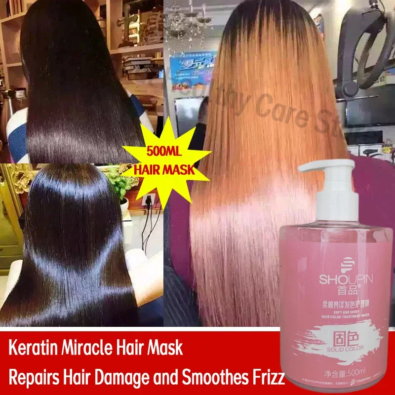 

500ml 5 Seconds Repairs Damaged Carry Frizzy Hair Care Magical Treatment Hair Mask Keratin Straighten Cream Nourish Restore Soft