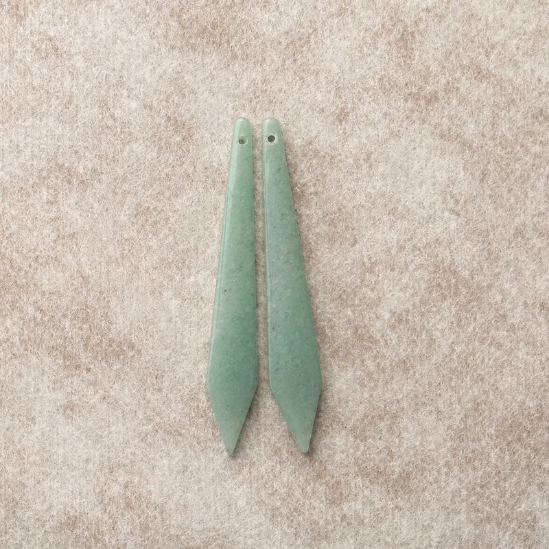 

Серьги из натурального зеленого авантюрина с полудрагоценным камнем, бусины, длинные ювелирные аксессуары для рукоделия, 53x8x5 мм, 6,2 г