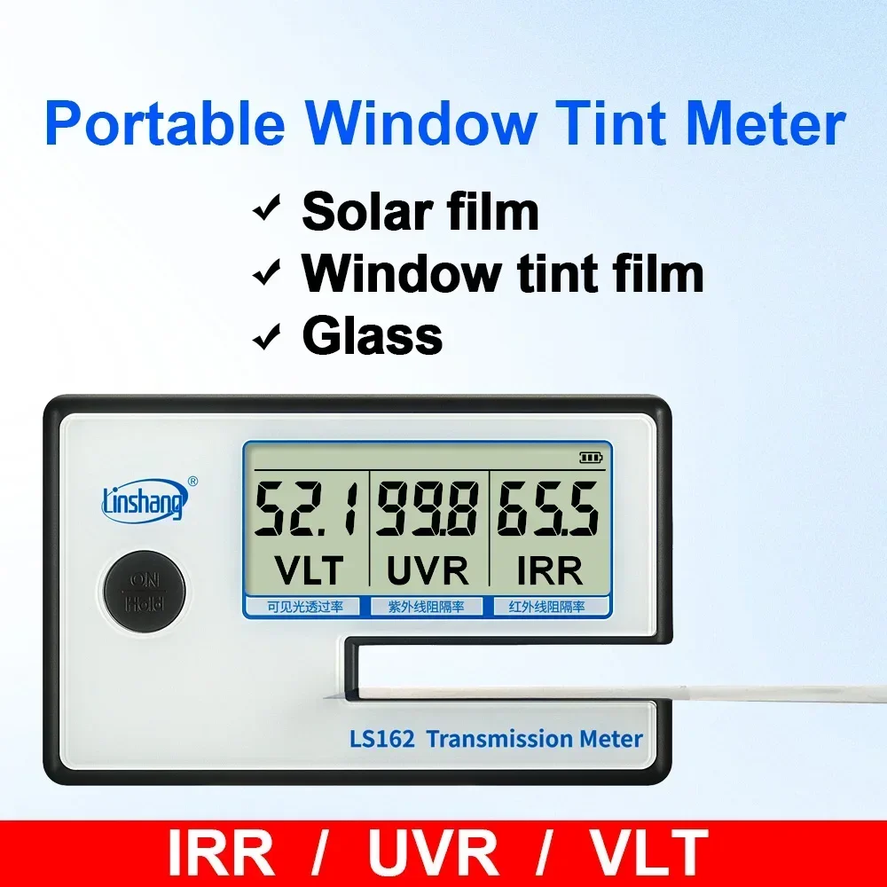 

Linshang LS162 Portable Transmission Meter for solar film glass window tint with VL transmittance UV IR rejection blocking rate