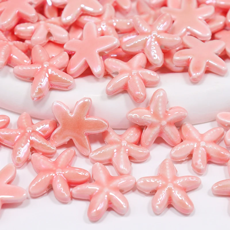 Colorful Starfish Ceramic Beads For Jewelry Making DIY Earring Necklace 5X18mm Color Ceramic Starfish Jewelry Accessories