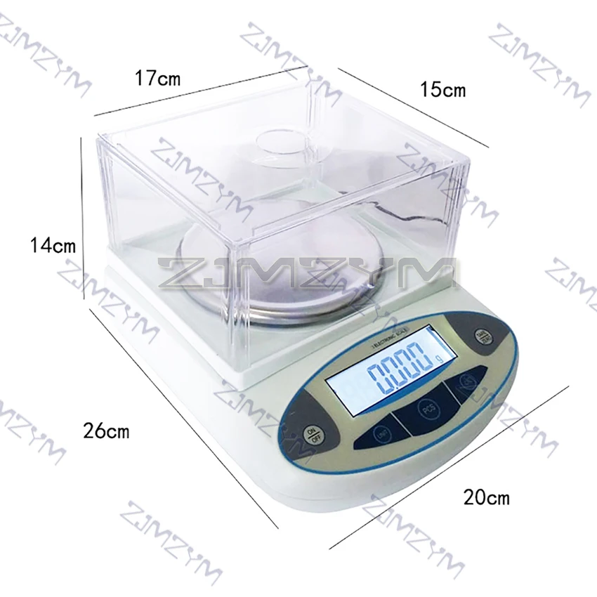 500gx0.001g Electronic Balance Scale with Windshield High Precision Laboratory Solid Analytical Digital Precision Balance Scale