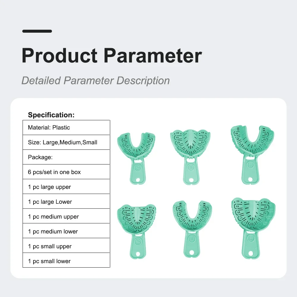 ELIJAH 6Pcs/Set Orthodontic Braces Dental Denture Braces Plastic Impression Tray Full Mouth Removable Partial Mold Tooth Tray