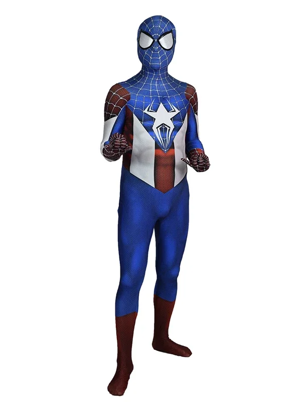 Adulti bambini capitano Advanced Spiderman Costume Cosplay uomo vestito ragazzi Zentai supereroe tuta Halloween Suit