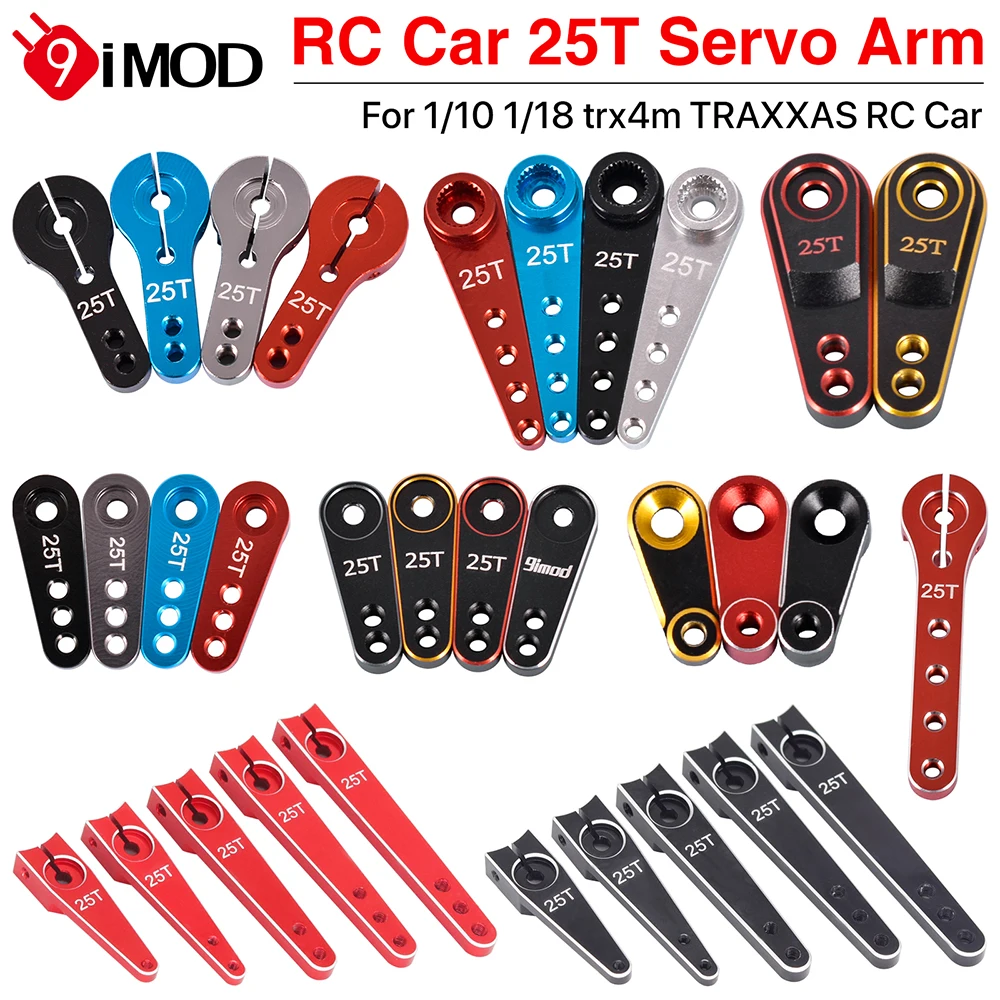9IMOD 2PCS Multistyle RC 25T Matal Servo Horn Arm Aluminum For 1/8 1/10 1/18 trx4m TRAXXAS RC Crawler Car Upgrade Replacement