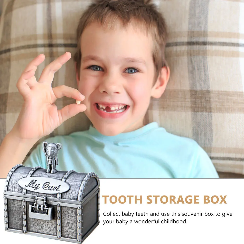 

2 шт., коробки для хранения детских зубов, металлические коробки на память, прочный компактный держатель для завитков детских зубов, чехол для записи роста