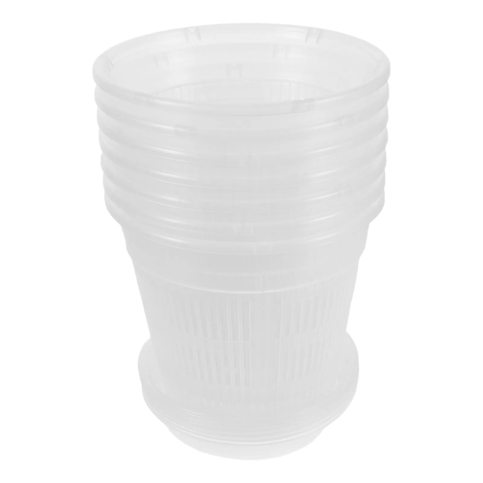 7Pcs Butterfly Orchid Pot Clear Resin Slotted Nursery Planter for Phalaenopsis Root Control Breathable Drainage Holes Indoor