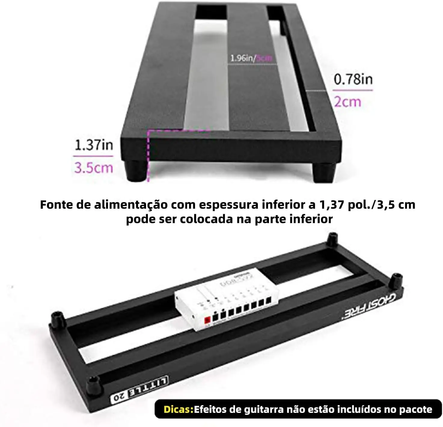 Ghost Fire Guitar Pedal Board V-LITTLE 20  20\'\'x7\'\'x1.9\