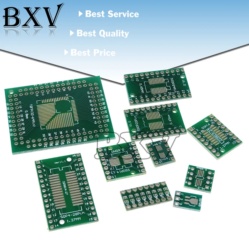 10PCS PCB Board SMD Turn To DIP Adapter Converter Plate SOP 8/16/14/20/24/28P SOT89 SOT23 SOT223 TO DIP SOP/MSOP/TSSOP