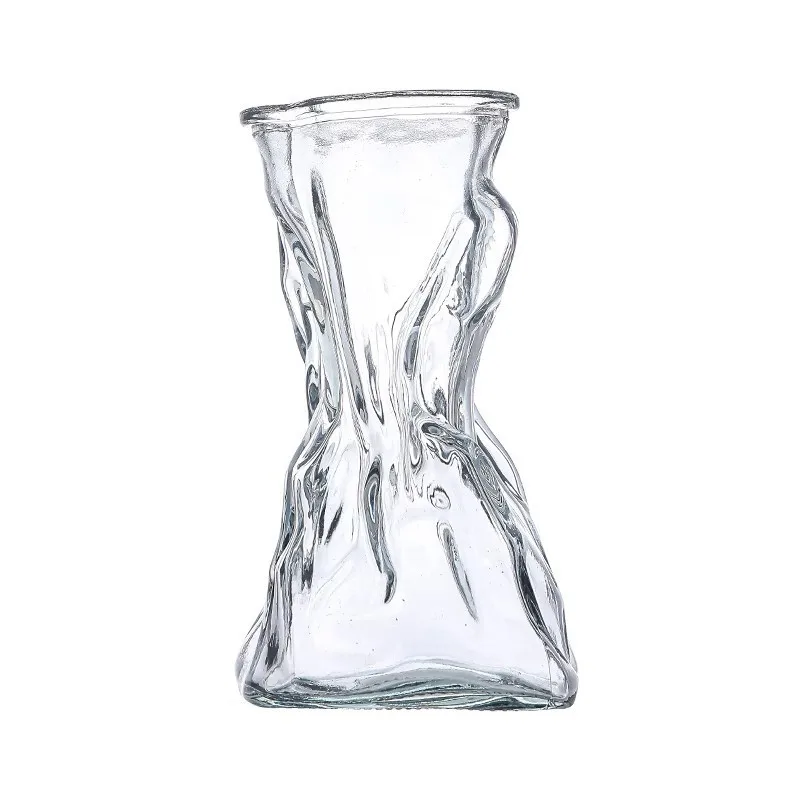 Living room desktop irregular glass vase, hydroponic flower decorations
