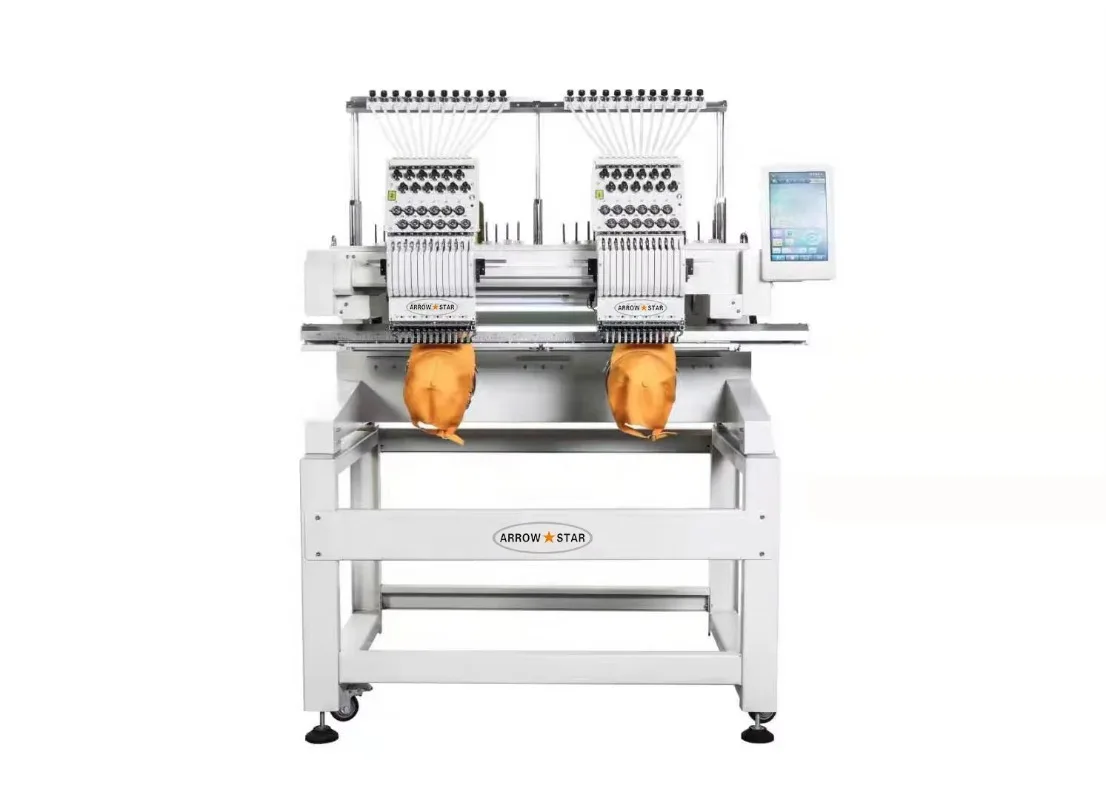 New Double Head Computerized 12 Needle High-Accuracy Cap Embroidery Machine for Garment/T-Shirt/Hat