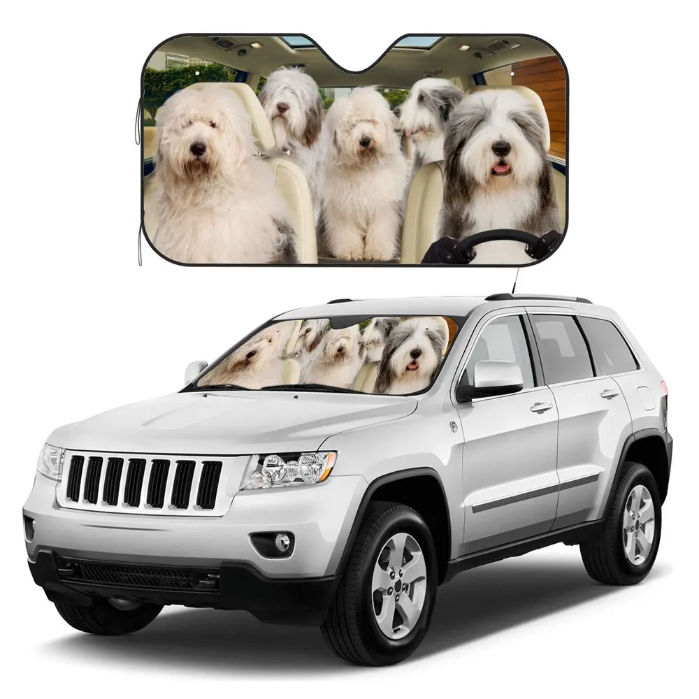

Sheepdog Dog Driving Car Interior Front Windshield Sun Shade,Animal Weimaraner Sunshade for Truck SUV- Blocks Uv Rays Protector