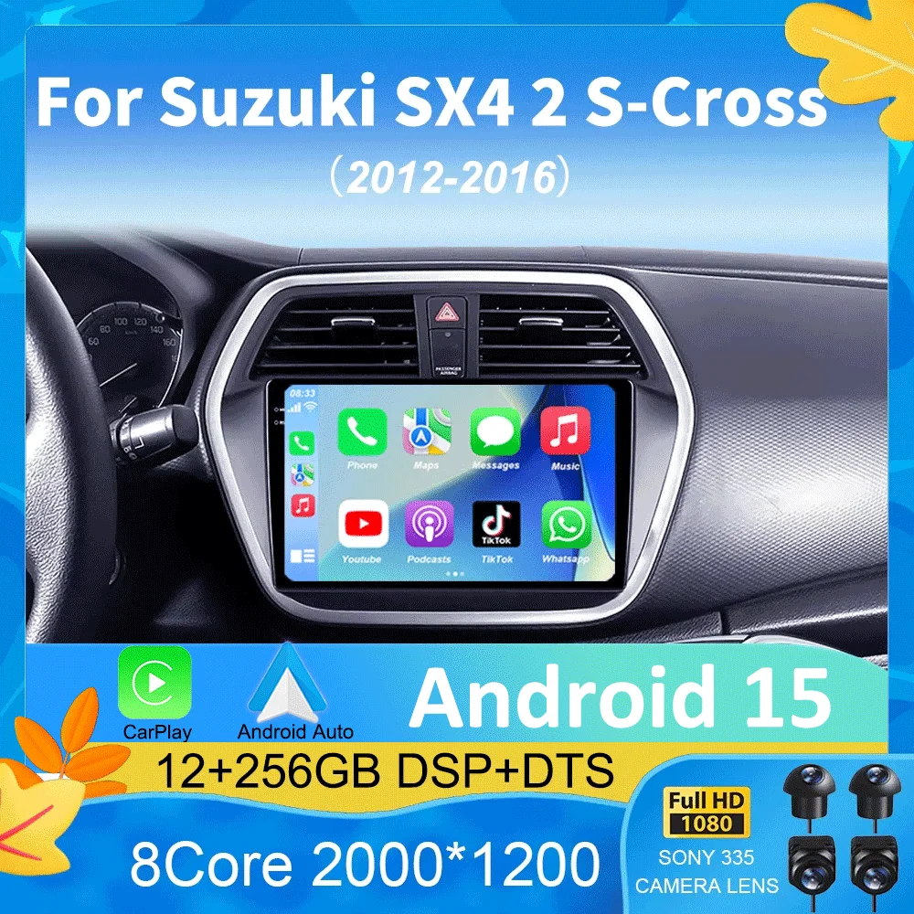 

Android 15 Car Radio Multimedia Video Player 2 Din 4G WIFI For Suzuki SX4 2006-2014 Wireles Carplay Navigation GPS RDS Head unit