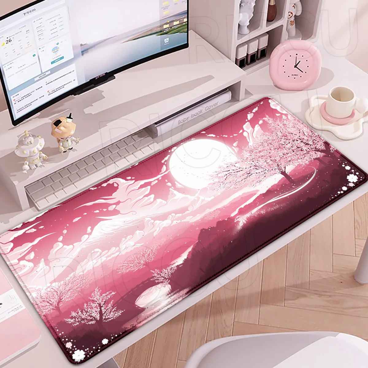 

XXL HD Print Cherry Blossoms Sunset Sakura Mouse pad Rug cartoon 800x400mm MousePad Table Mats Computer Non-slip Carpet Desk Mat