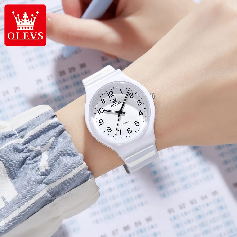 OLEVS 5648 Orologio da donna Orologio da polso al quarzo semplice moda originale Orologio da donna luminoso impermeabile Orologio da studente digitale Reloj