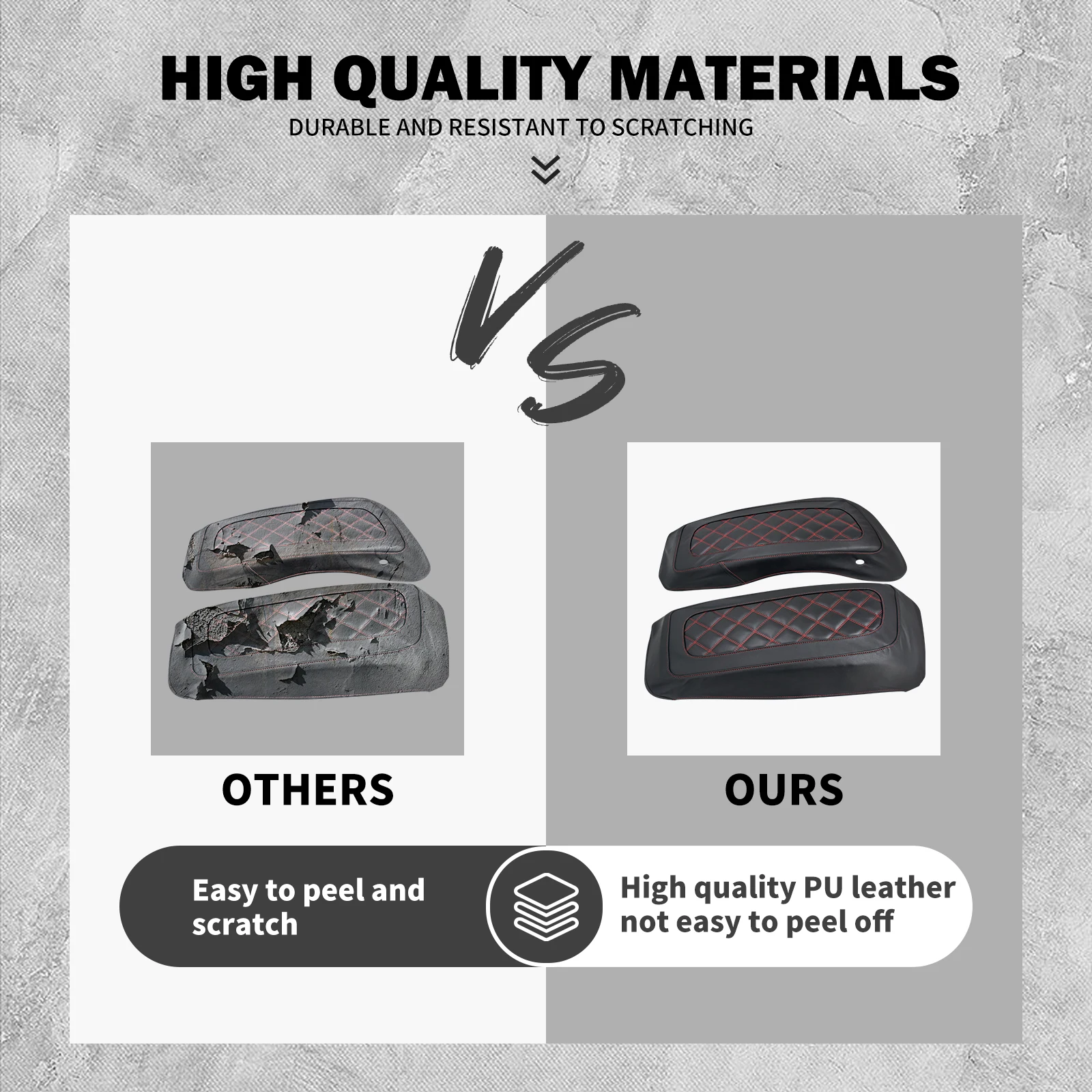 Motorcycle Hard Saddlebag Lid Cover Hard Side Bag Waterproof for Harley Road King Street Glide CVO Electra Glide FLHR 14-2024